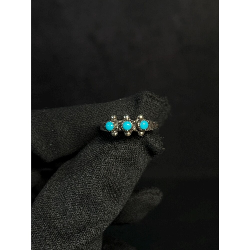 Bell Trading Post Native American Sterling Silver Turquoise Ring Size 6.5